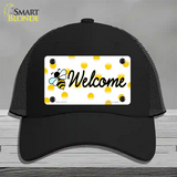 Welcome Bee Novelty License Plate Hat Mesh / Black