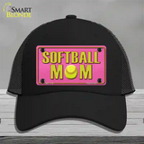 Softball Mom Novelty License Plate Hat Mesh / Black