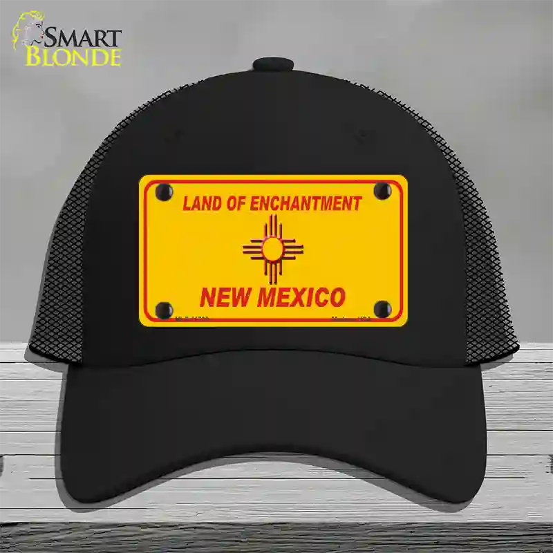 New Mexico Blank Yellow State Novelty License Plate Hat Mesh / Black