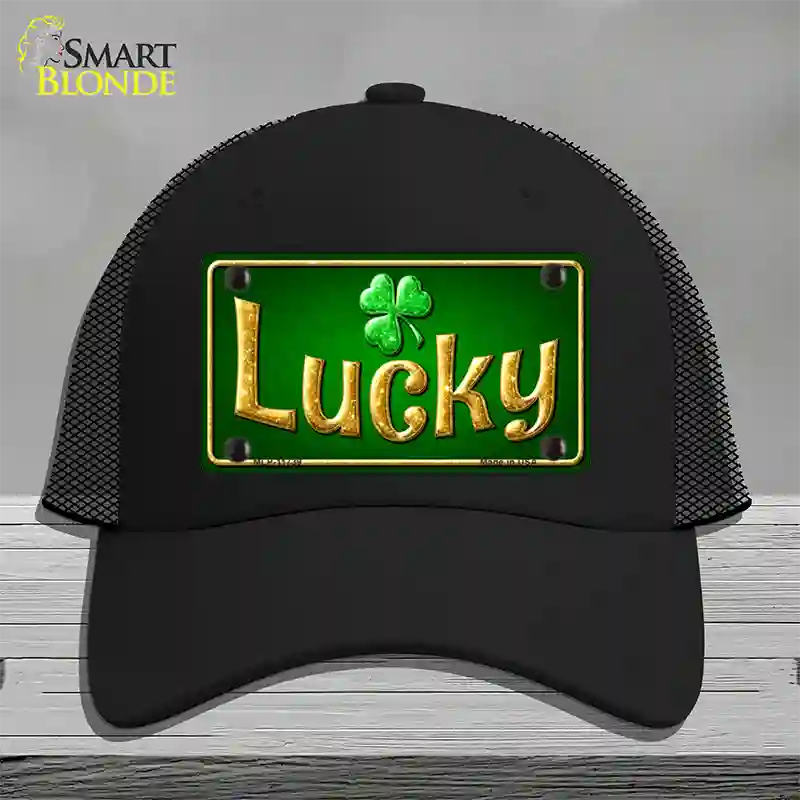 Lucky Irish Novelty License Plate Hat Mesh / Black