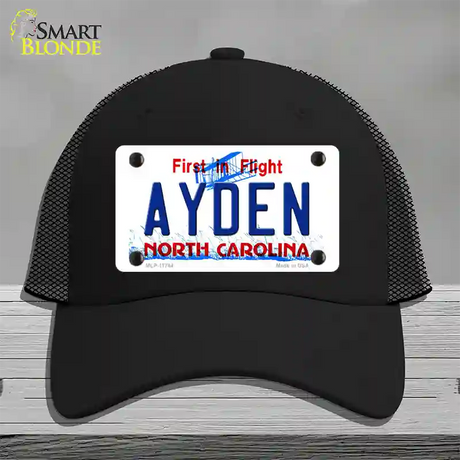 Ayden North Carolina State Novelty License Plate Hat Mesh / Black