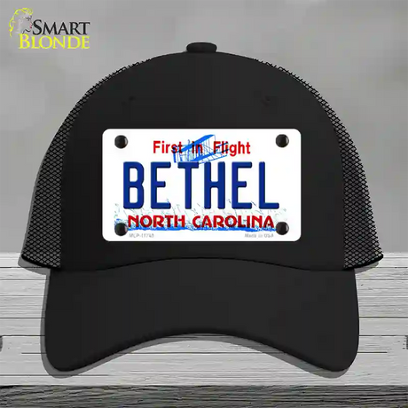 Bethel North Carolina State Novelty License Plate Hat Mesh / Black