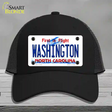 Washington North Carolina State Novelty License Plate Hat Mesh / Black