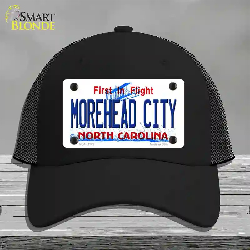 Morehead City North Carolina State Novelty License Plate Hat Mesh / Black