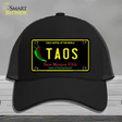 Taos New Mexico Black State Novelty License Plate Hat Mesh / Black