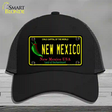 New Mexico Black State Novelty License Plate Hat Mesh / Black