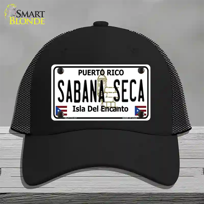 Sabana Seca Puerto Rico State Novelty License Plate Hat Mesh / Black