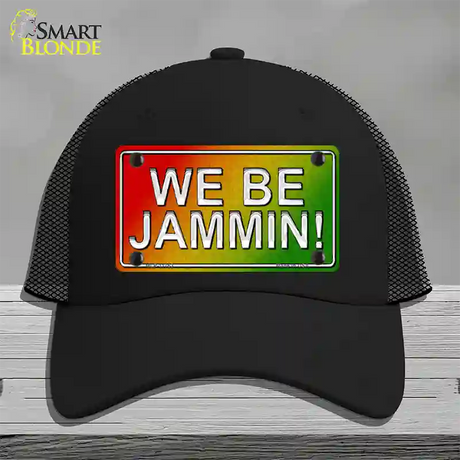 We Be Jammin Rasta Novelty License Plate Hat Mesh / Black