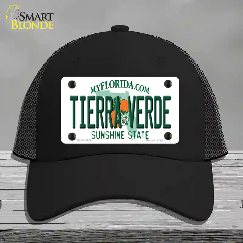 Tierra Verde Florida Novelty License Plate Hat Mesh / Black