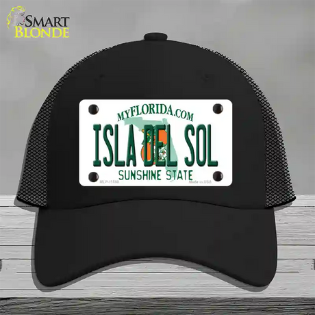 Isla Del Sol Florida Novelty License Plate Hat Mesh / Black