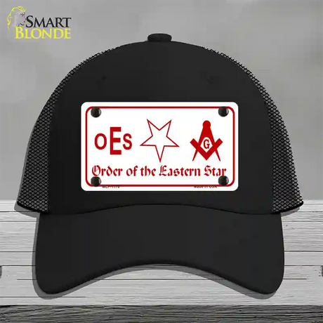 Order Of The Eastern Star Novelty License Plate Hat Mesh / Black