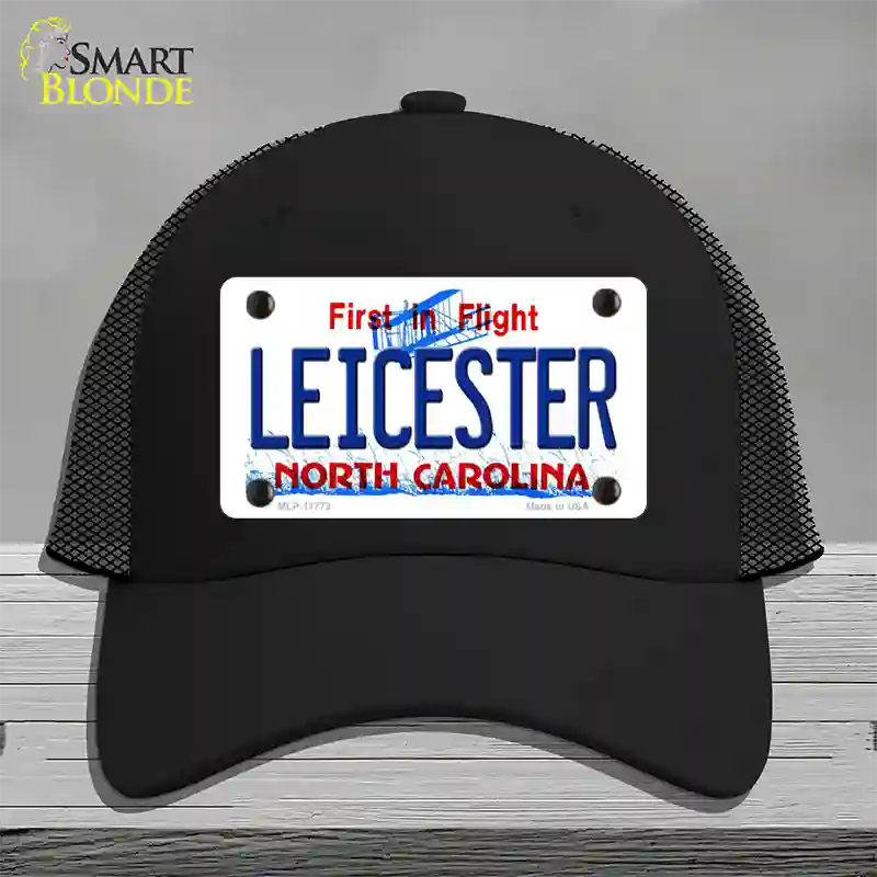 Leicester North Carolina State Novelty License Plate Hat Mesh / Black