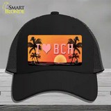 I Love Beach Novelty License Plate Hat Mesh / Black