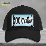 Cocky Chicken Novelty License Plate Hat Mesh / Black