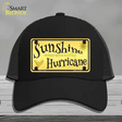 Sunshine With A Little Hurricane Novelty License Plate Hat Mesh / Black