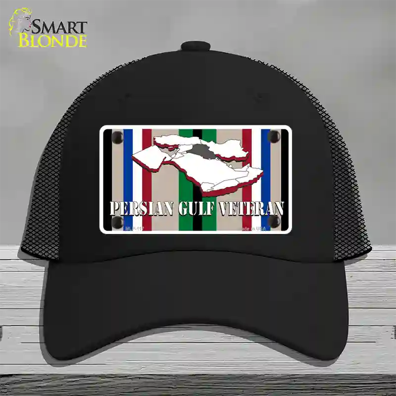 Persian Gulf Veteran Novelty License Plate Hat Mesh / Black