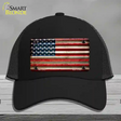 American Flag Corrugated Novelty License Plate Hat Mesh / Black