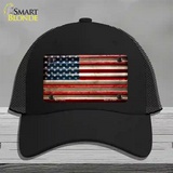 American Flag Corrugated Novelty License Plate Hat Mesh / Black