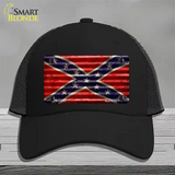 Confederate Flag Corrugated Novelty License Plate Hat Mesh / Black