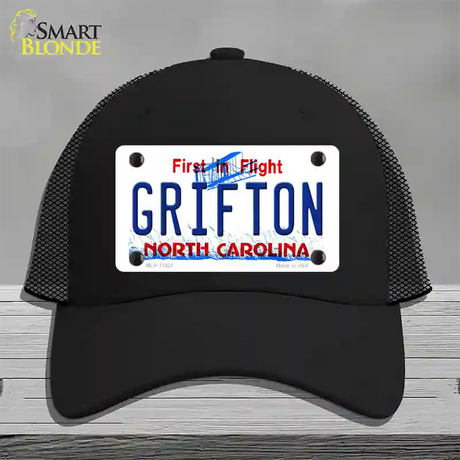 Grifton North Carolina Novelty License Plate Hat Mesh / Black