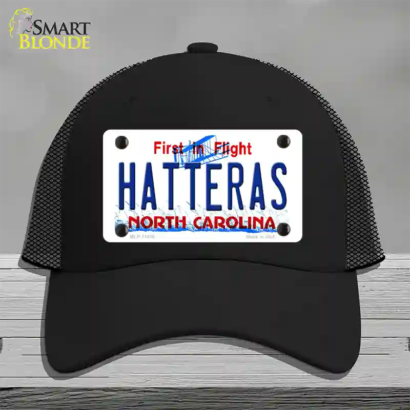 Hatteras North Carolina Novelty License Plate Hat Mesh / Black