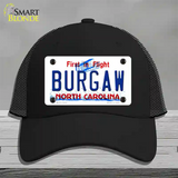 Burgaw North Carolina Novelty License Plate Hat Mesh / Black