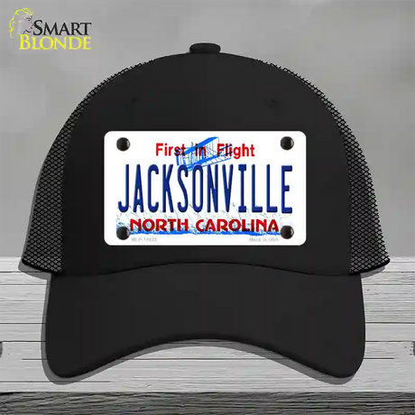 Jacksonville North Carolina Novelty License Plate Hat Mesh / Black