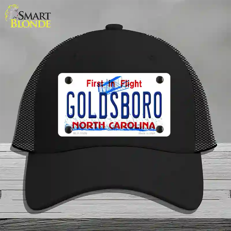 Goldsboro North Carolina Novelty License Plate Hat Mesh / Black