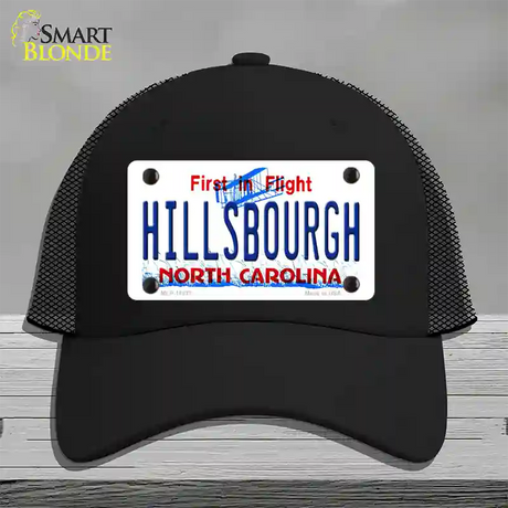 Hillsbourgh North Carolina Novelty License Plate Hat Mesh / Black