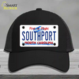 Southport North Carolina Novelty License Plate Hat Mesh / Black