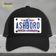 Ashboro North Carolina Novelty License Plate Hat Mesh / Black