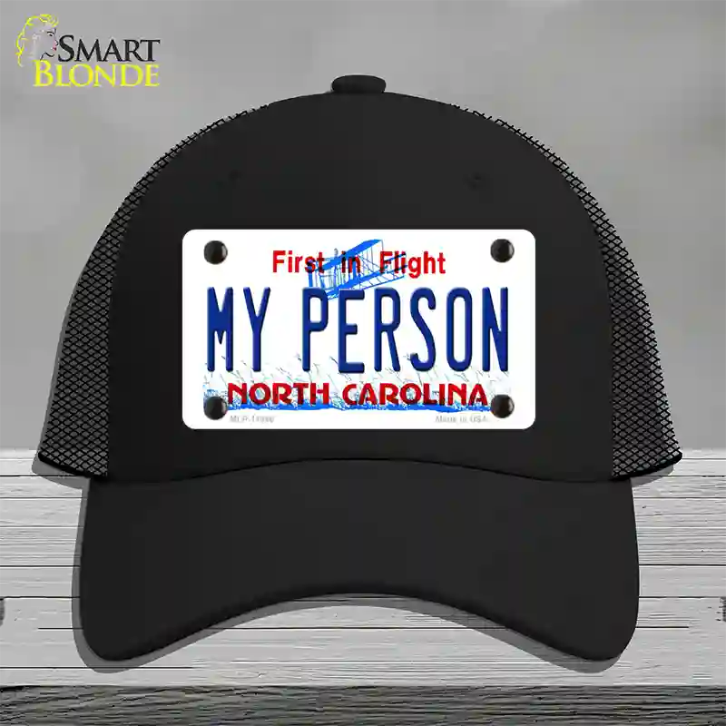 My Person North Carolina Novelty License Plate Hat Mesh / Black