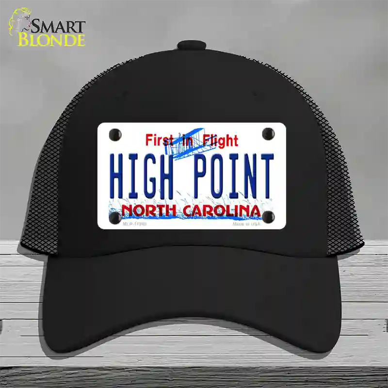 High Point North Carolina Novelty License Plate Hat Mesh / Black