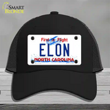 Elon North Carolina Novelty License Plate Hat Mesh / Black