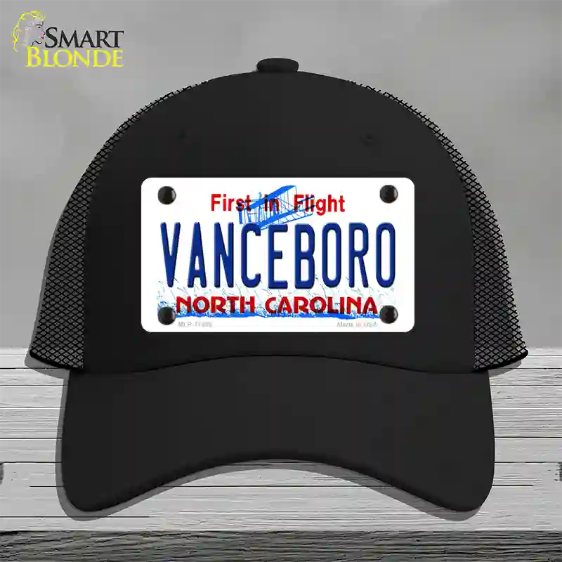 Vanceboro North Carolina Novelty License Plate Hat Mesh / Black