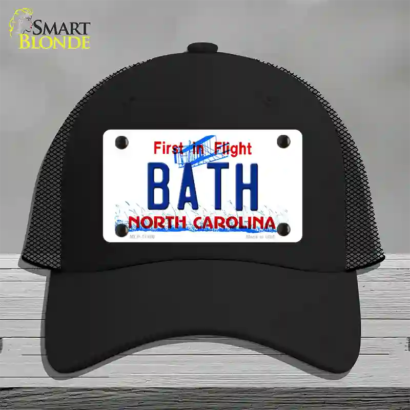 Bath North Carolina Novelty License Plate Hat Mesh / Black