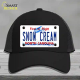 Snow Cream North Carolina Novelty License Plate Hat Mesh / Black