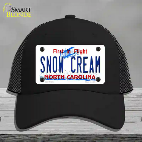 Snow Cream North Carolina Novelty License Plate Hat Mesh / Black