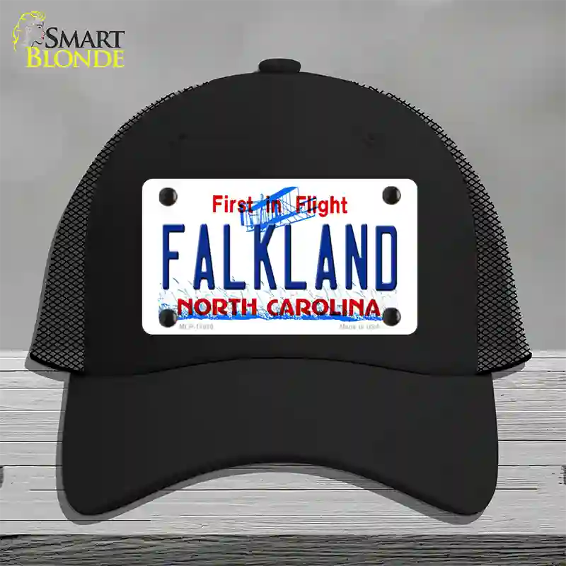 Falkland North Carolina Novelty License Plate Hat Mesh / Black