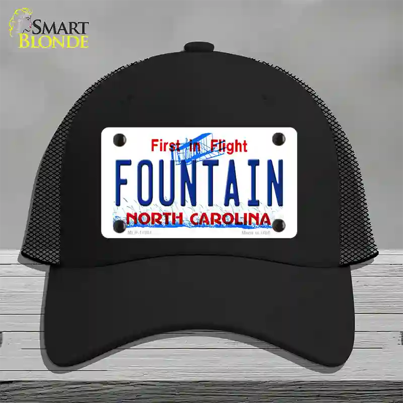 Fountain North Carolina Novelty License Plate Hat Mesh / Black