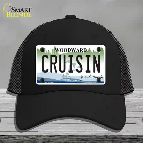 Cruisin Woodward Michigan Novelty License Plate Hat Mesh / Black