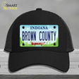 Brown County Indiana Novelty License Plate Hat Mesh / Black