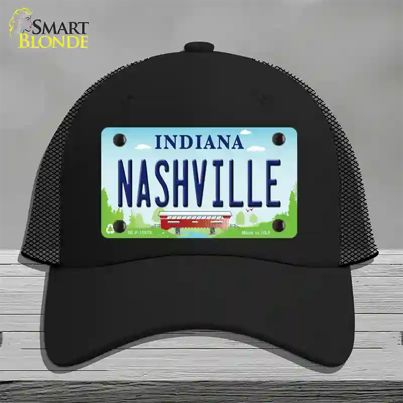 Nashville Indiana Novelty License Plate Hat Mesh / Black