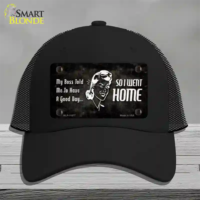 So I Went Home Novelty License Plate Hat Mesh / Black