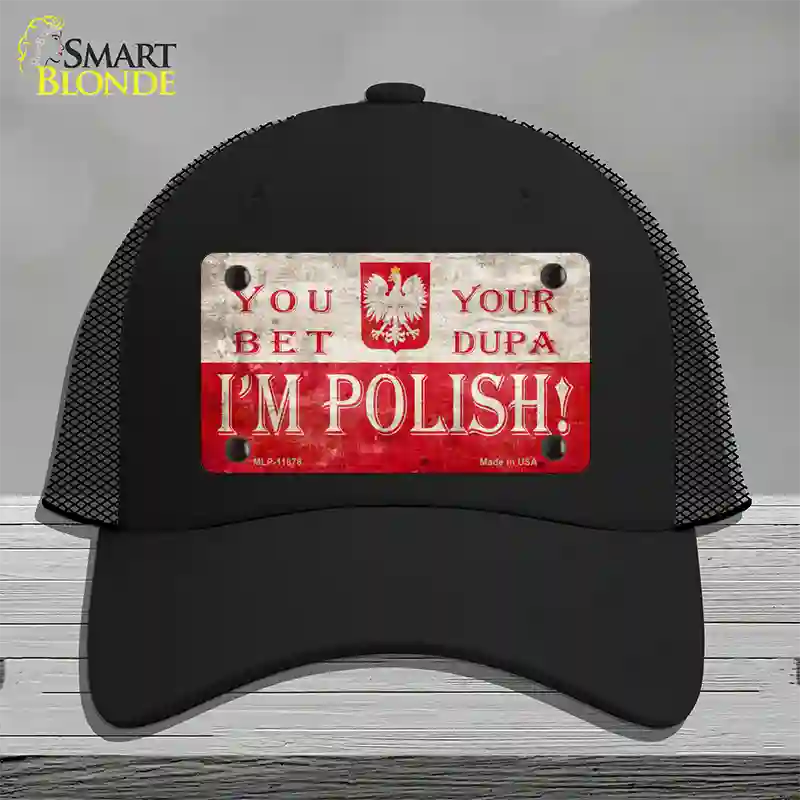 Im Polish Novelty License Plate Hat Mesh / Black