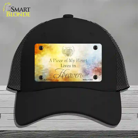 Lives In Heaven Novelty License Plate Hat Mesh / Black