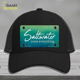 Saltwater Cures Everything Novelty License Plate Hat Mesh / Black