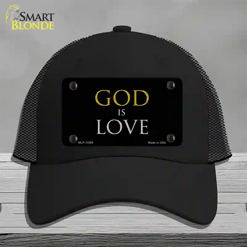 God Is Love Novelty License Plate Hat Mesh / Black