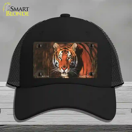 Tiger Novelty License Plate Hat Mesh / Black