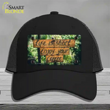 Enjoy Your Coffee Novelty License Plate Hat Mesh / Black